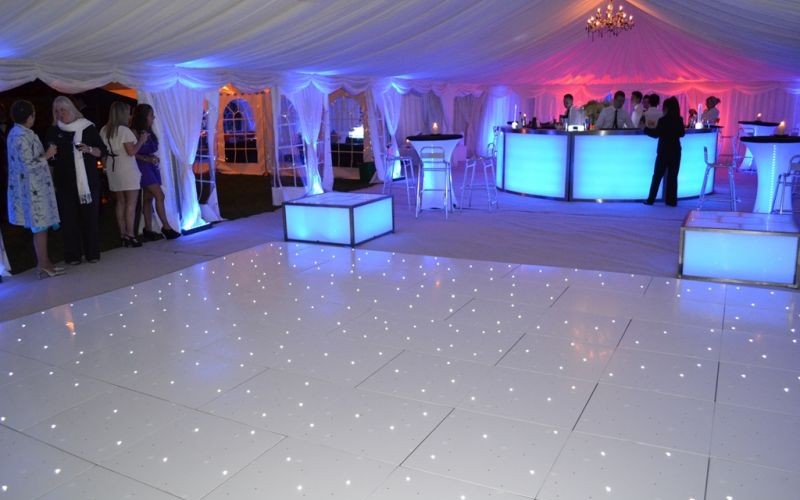 All White Marquee With Effect Lighting